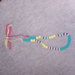 Vintage Gap Crocheted Bead Colorful Granny Chic Necklace